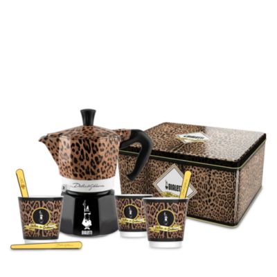 Bialetti Dolce & Gabbana Moka Coffee Maker And Cup Set In Leopardo