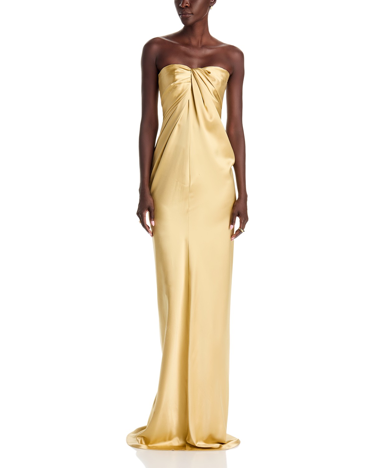 Tove Zenaida Silk Strapless Gown in Gold