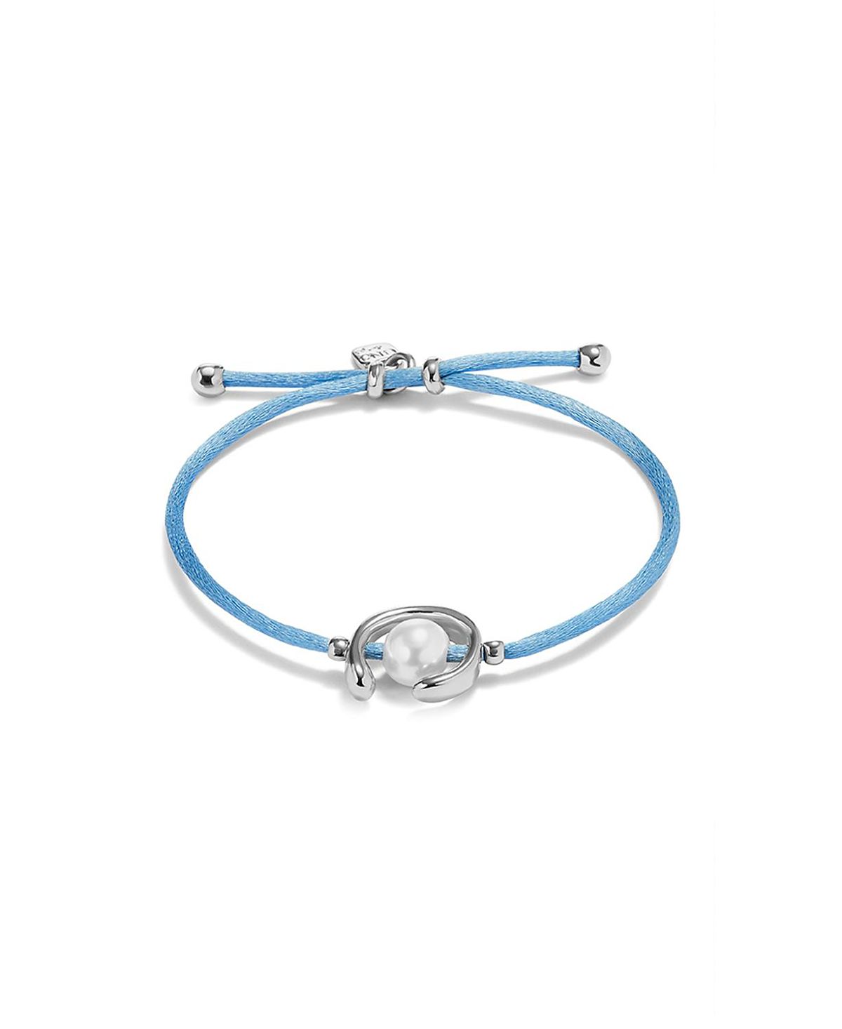UNOde50 Blue Thread Bracelet with Pearl Shell Trimmings Plated