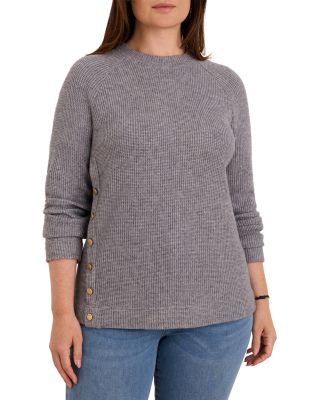 Side Button Waffle Knit Top