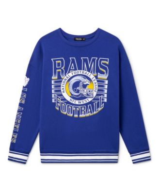 Unisex NFL Los Angeles Rams Striped Rib Crew Fleece Sweatshirt