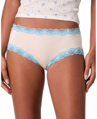  Women's Soft Silk Brief with Contrast Lace