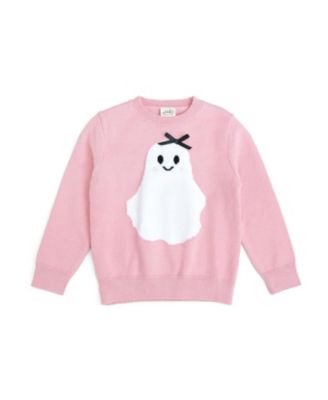 Girls' Sweet Ghost Halloween Sweater - Big Kid