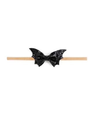Girls' Glitter Bat Halloween Bow Baby Headband - Baby