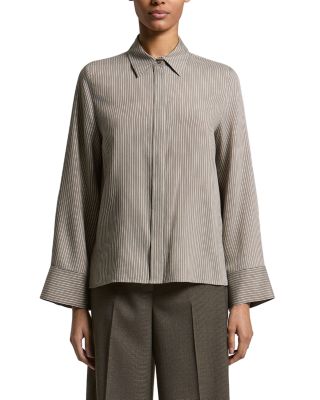 Printed Melange Leaf Collar Shirt