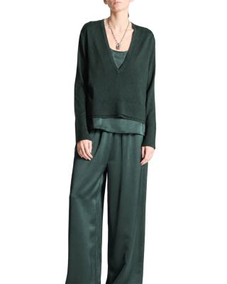 Jade Wool V Neck Sweater