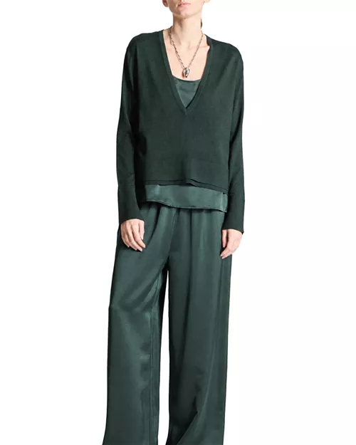 Jade Wool V Neck Sweater