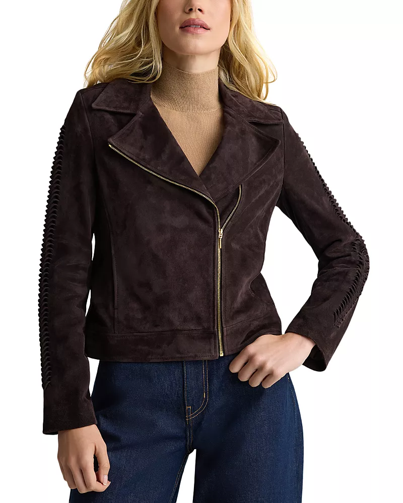 St. John Suede Biker Jacket