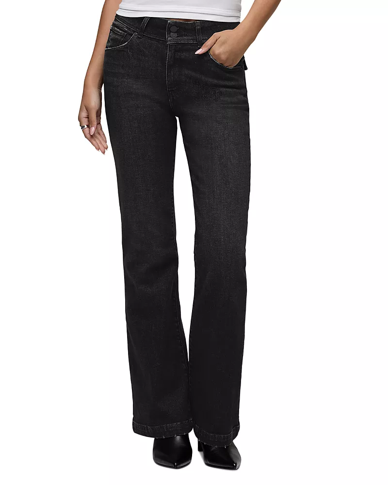 Hudson Dana High Rise Flare Jeans in Black Bird