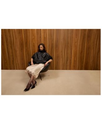 Dessa Faux Leather Funnel Collar Jacket - thumbnail 2