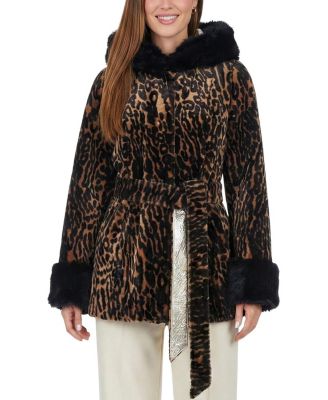  Reversible Shearling Lamb Jacket with Merinillo Shearling Lamb Hood Trim & Cuffs and Belt