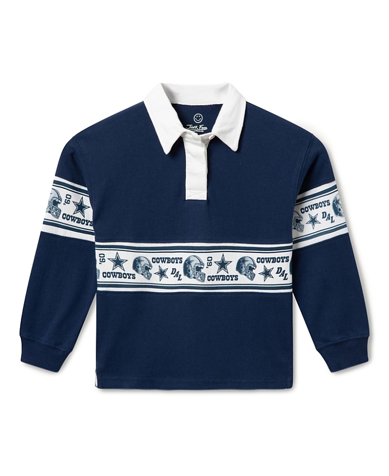 Junk Food Clothing Unisex Kids Dallas Cowboys Rugby Long Sleeve Polo - Little Kid, Big Kid
