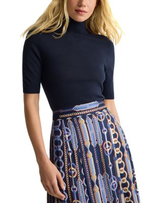 Cashmere Turtleneck Short Sleeve Top