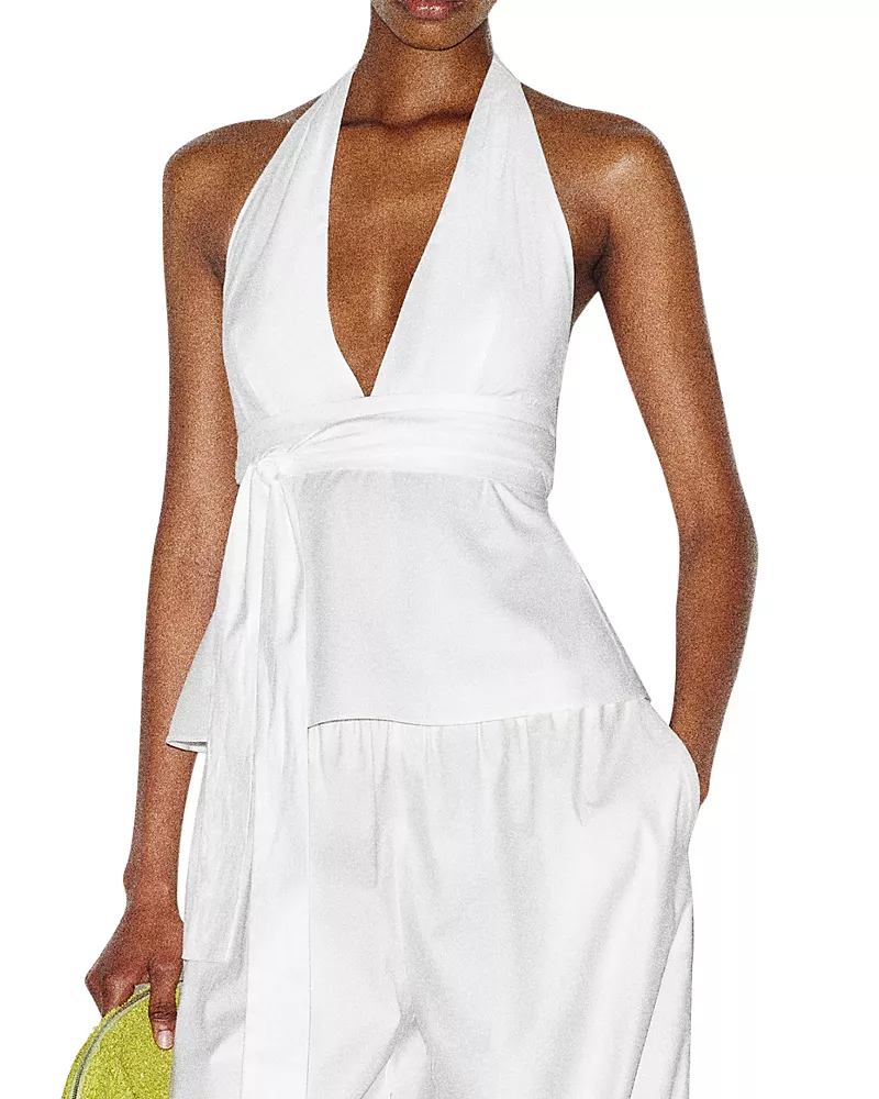 Reformation Naive Cotton Stretch Halter Top