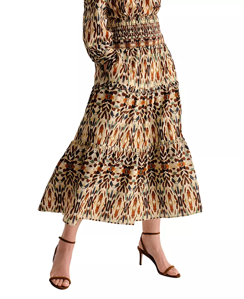 Cartolina Kylie Smocked Midi Skirt