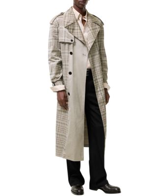 Long Check Nylon Cotton Hoxton Trench Coat