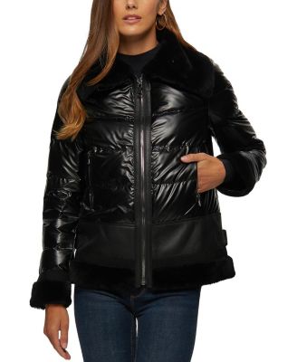 Gorski Quilted Jacket with Merino Shearling Lamb Trim