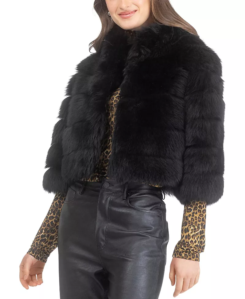 Gorski Merinillo Shearling Lamb Bolero with Cropped Sleeves