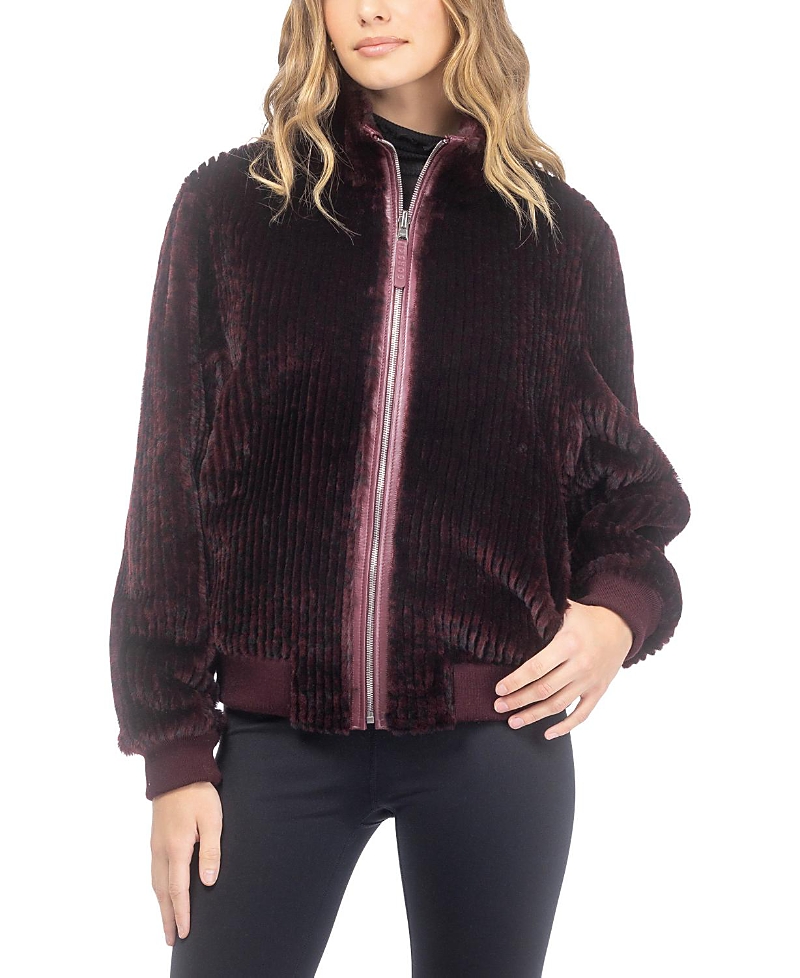 Gorski Reversible Select Grooved Shearling Lamb Insignia Bomber Jacket