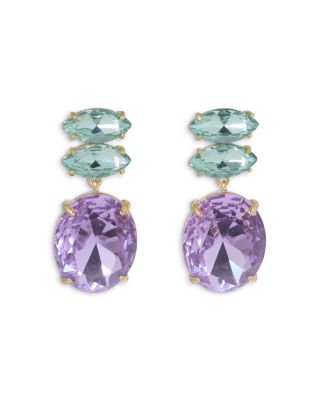 Le Petite Crystal Navette & Oval Drop Earrings