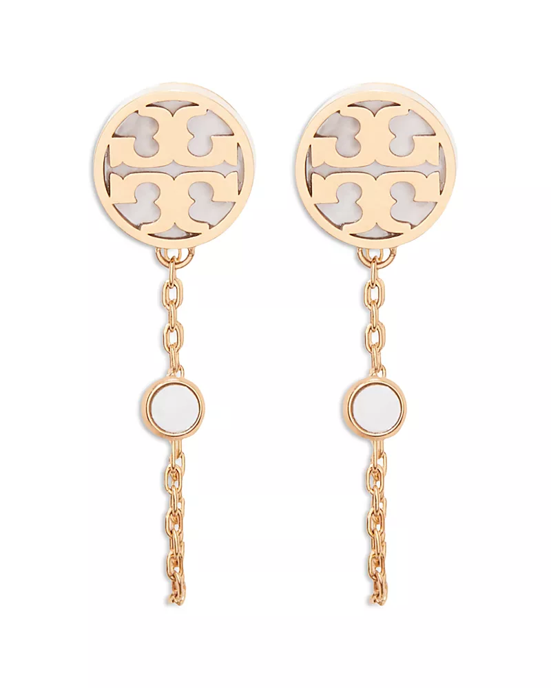 Tory Burch Icon Mother of Pearl Drop Earrings, 2.1L