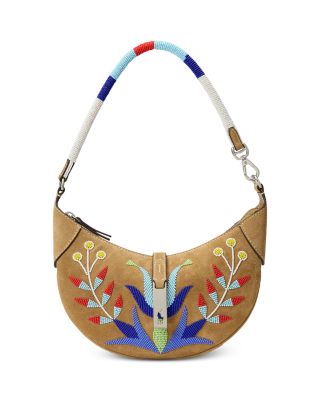 PRL x TÓPA Wild Blossom Polo ID Beaded Suede Convertible Shoulder Bag