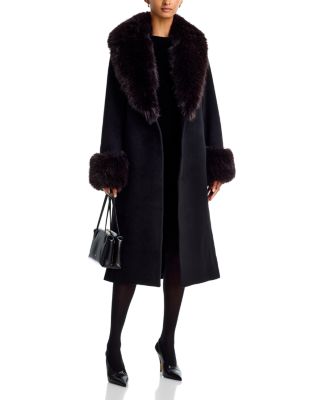 Kinsley Shearling Belted Long Coat