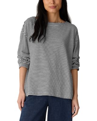 Striped Bateau Neck Boxy Top