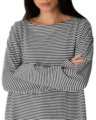 Striped Bateau Neck Boxy Top - thumbnail 9