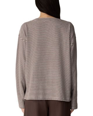 Striped Bateau Neck Boxy Top - thumbnail 3