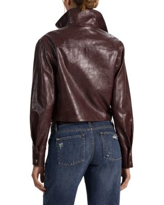 James Faux Leather Cropped Jacket - thumbnail 4