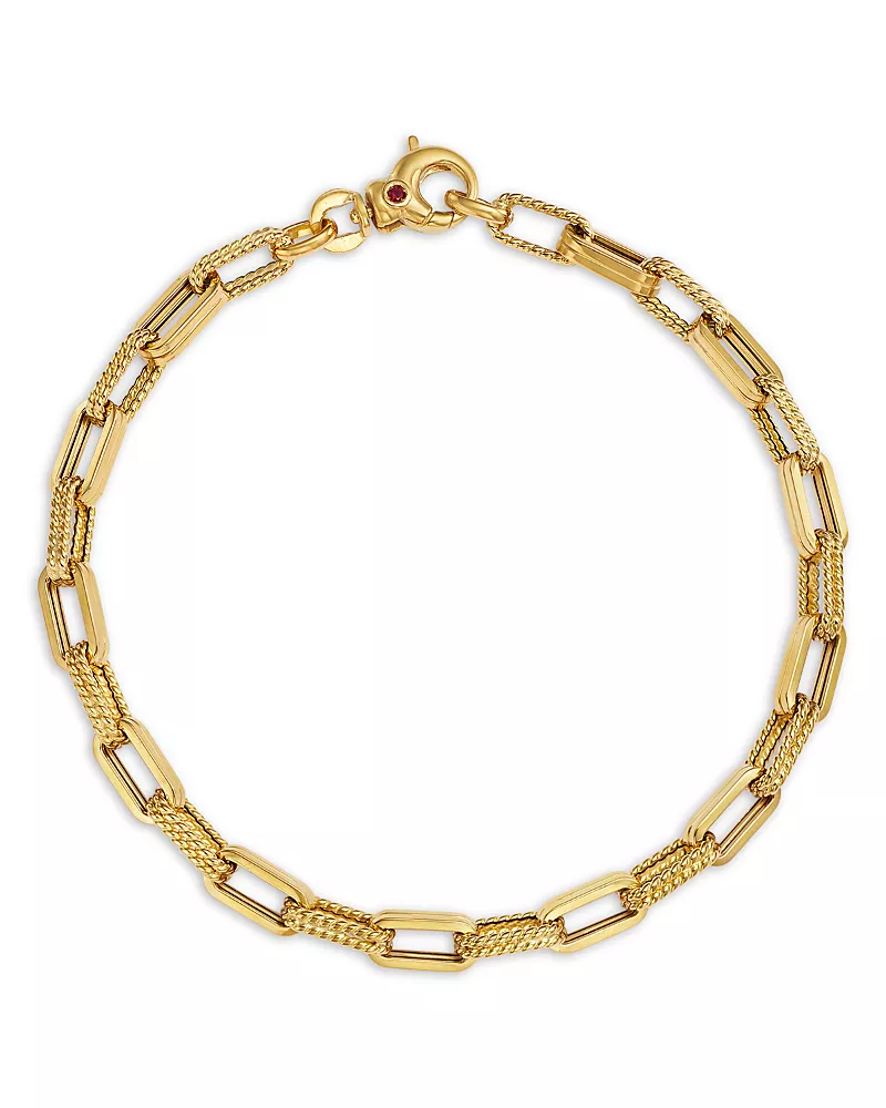 Roberto Coin 18K Yellow Gold Men's Paperclip Link Chain Bracelet