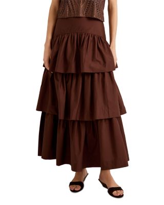 Baylor Cotton Tiered A Line Skirt
