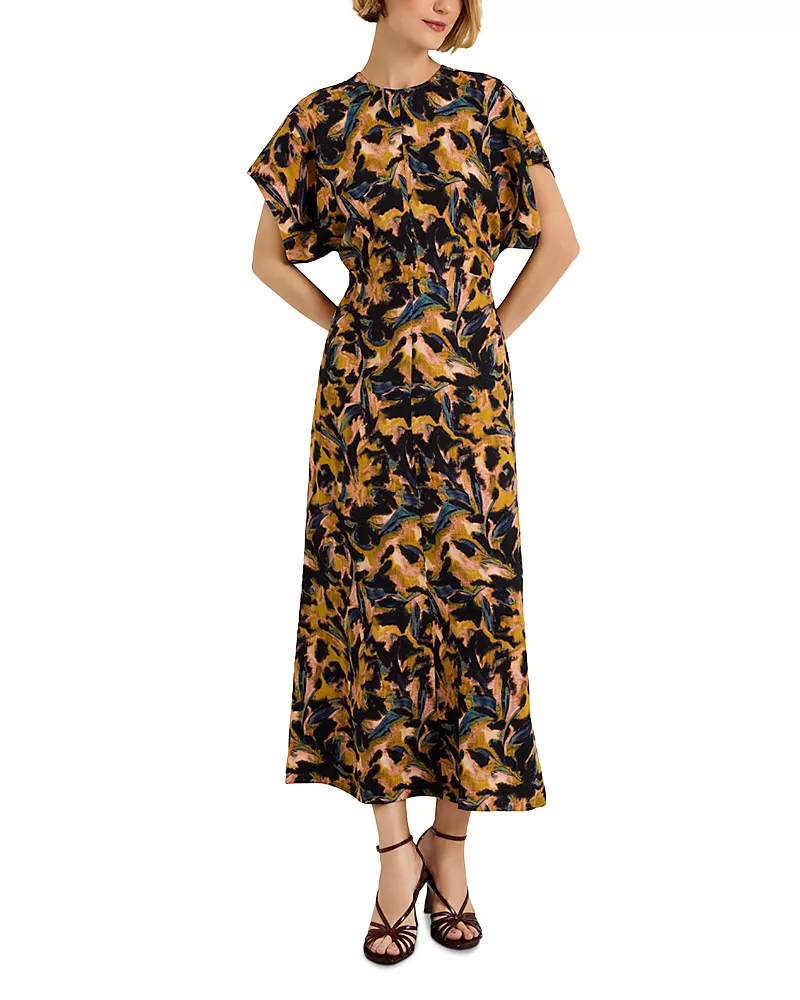 Marie Oliver Kamari Printed Round Neck Dress