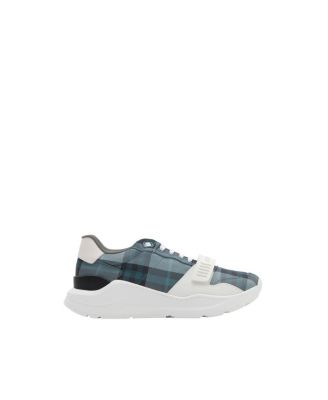 Men's Check and Leather Sneakers