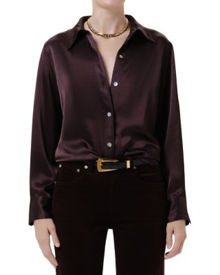 Tullah Button Front Silk Shirt
