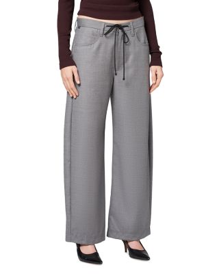 Brynn Wool Drawstring Waist Wide Leg Pants 