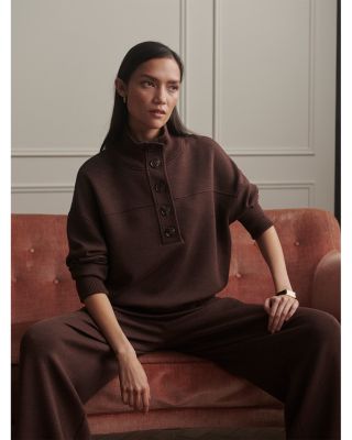 Bronya Button Placket Sweatshirt - thumbnail 3