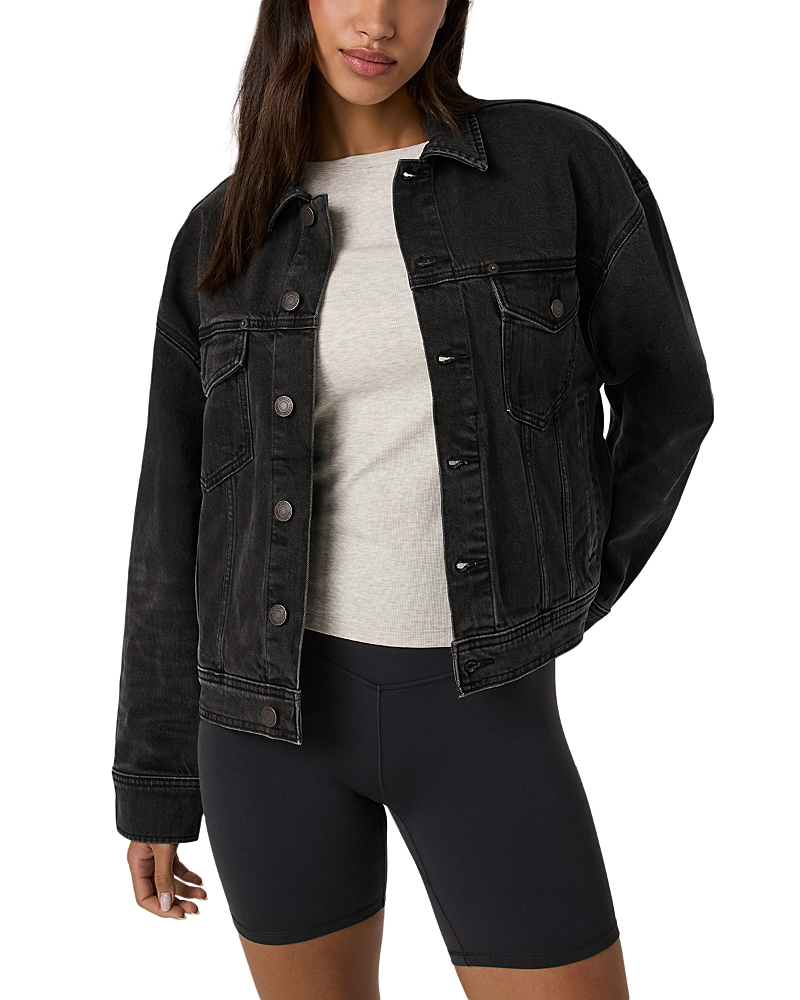 Vuori Cotton Blend Denim Trucker Jacket In Multi