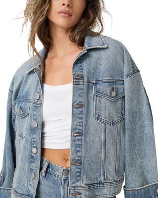 Cotton Blend Denim Trucker Jacket