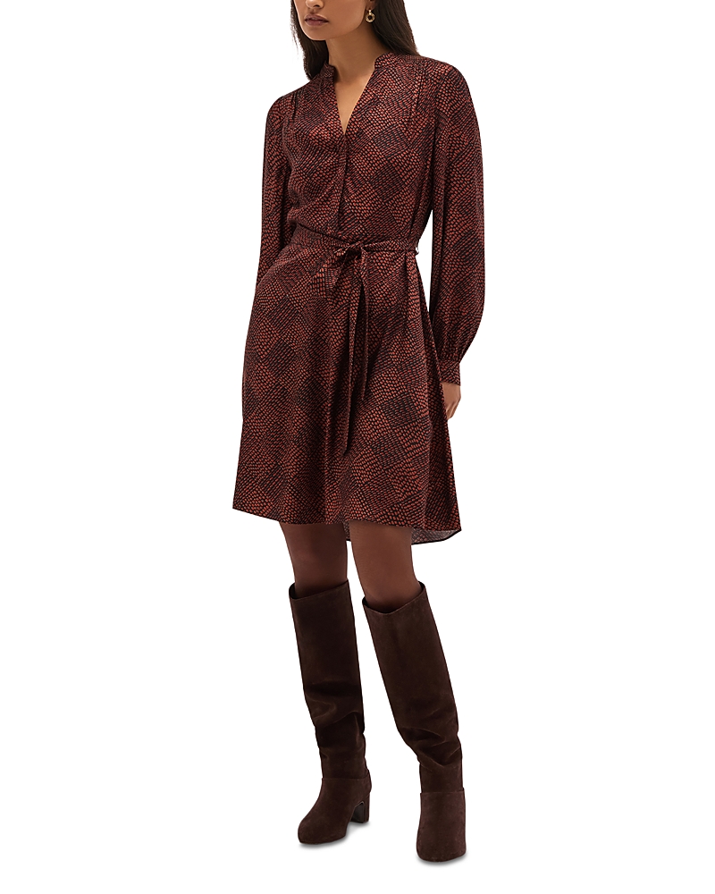 Hobbs London Hilary Printed Tie Waist Dress