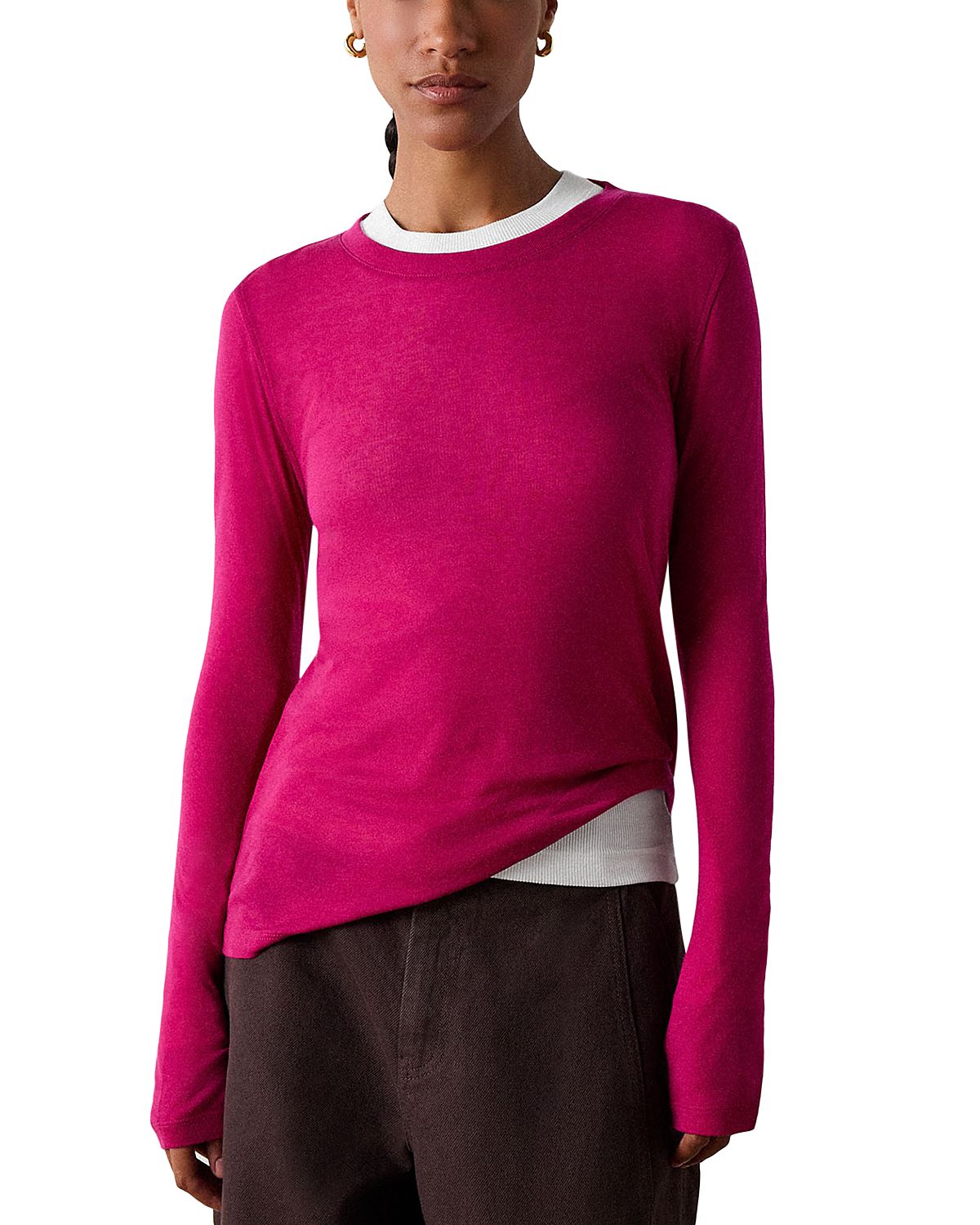 Whistles Jersey Crewneck Top