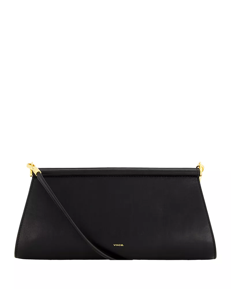 Vince Double Bar Leather Clutch