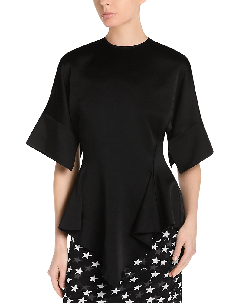 Stella McCartney Ruffled Asymmetric Hem Satin Top