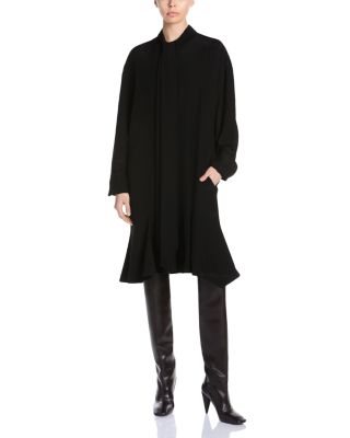 Silk Bow Neck Long Sleeve Dress