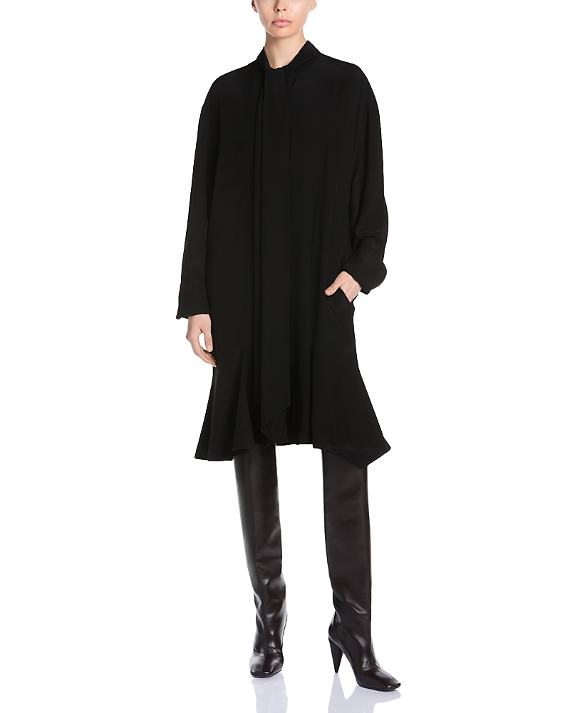Stella McCartney Silk Bow Neck Long Sleeve Dress