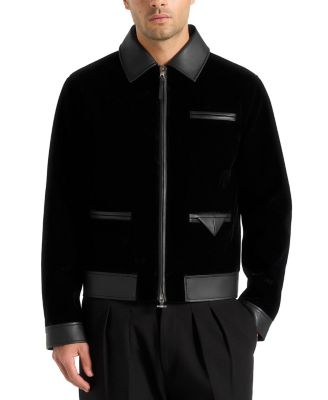 Tony Velvet & Faux Leather Contrast Jacket