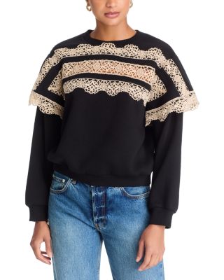 Sea Jemima Cotton Lace Trim Sweatshirt