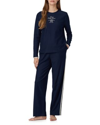 Cotton Crewneck Long Sleeve Pajama Set