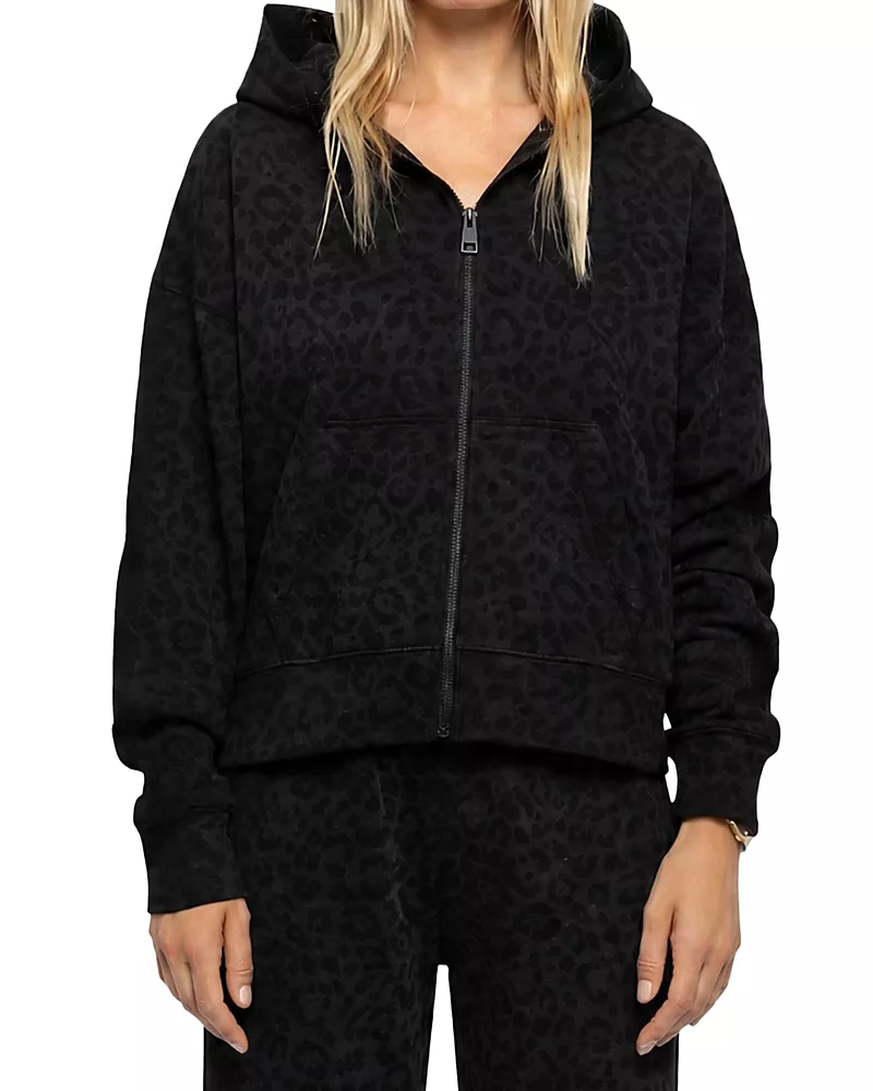 Zadig & Voltaire Cotton Leopard Print Hooded Sweatshirt